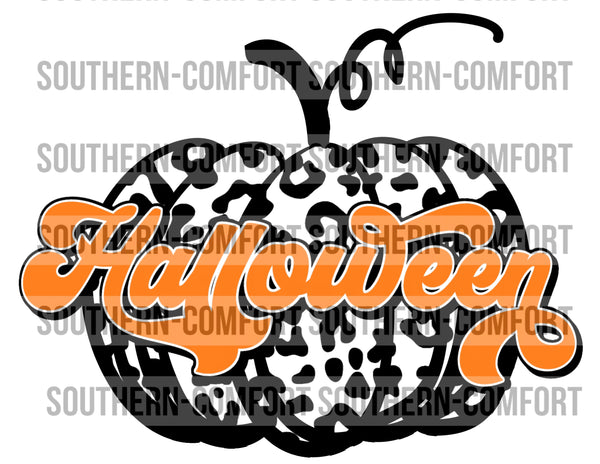 Halloween leopard pumpkin PNG