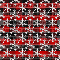 Buffalo plaid/snowflakes seamless