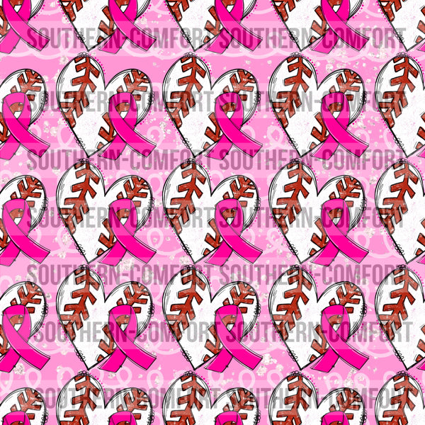 Breast Cancer Baseball Digital paper