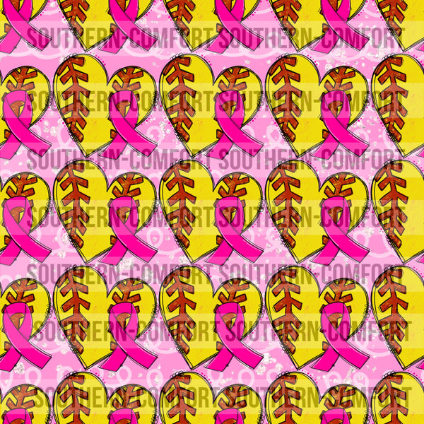 Breast Cancer Softball Digital paper