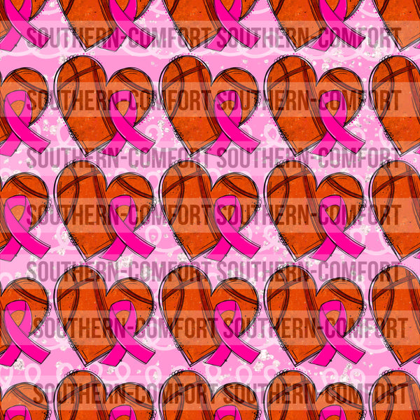 Breast Cancer Basketball Digital paper