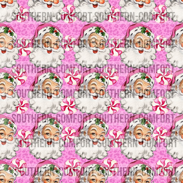 Peppermint Santa Seamless