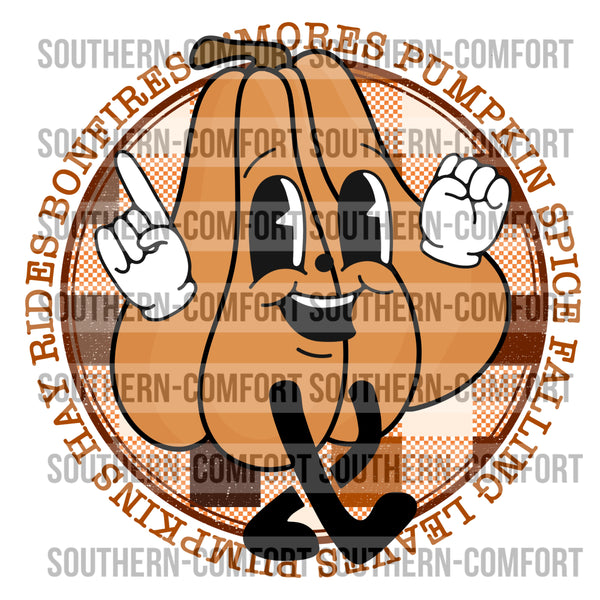 Retro fall pumpkin PNG