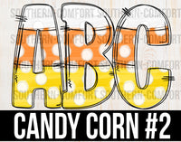 candy corn alphabet commercial elements