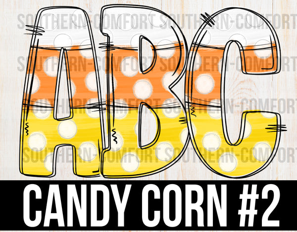 candy corn alphabet commercial elements