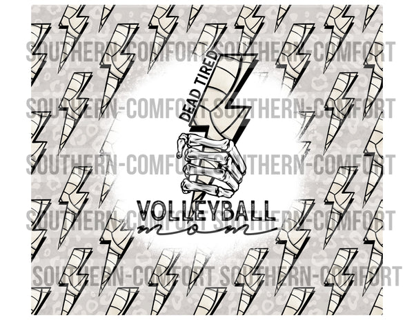 Dead tired volleyball mom 20oz tumbler PNG