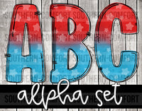 Patriotic alphabet commercial elements