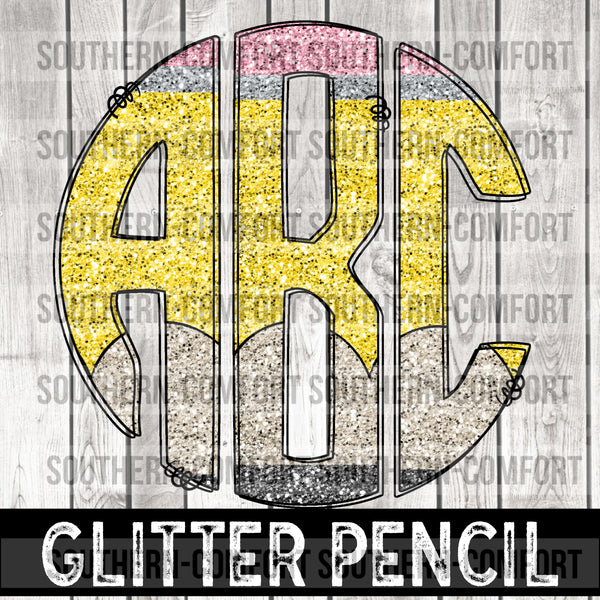 Glitter Pencil Monogram