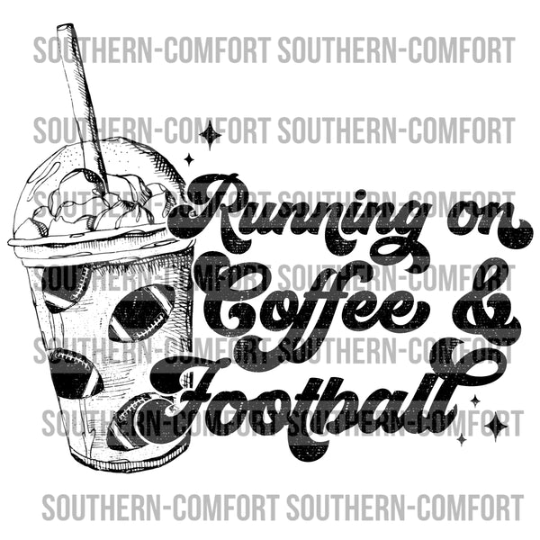 Running on coffee and football PNG