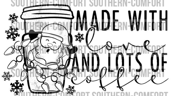 Made with love and lots of coffee Thermal sticker