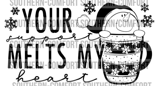 Your support melts my heart Thermal sticker