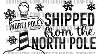Shipped From The North Pole Thermal sticker