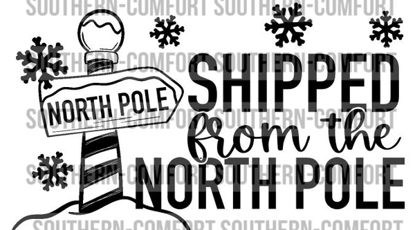 Shipped From The North Pole Thermal sticker