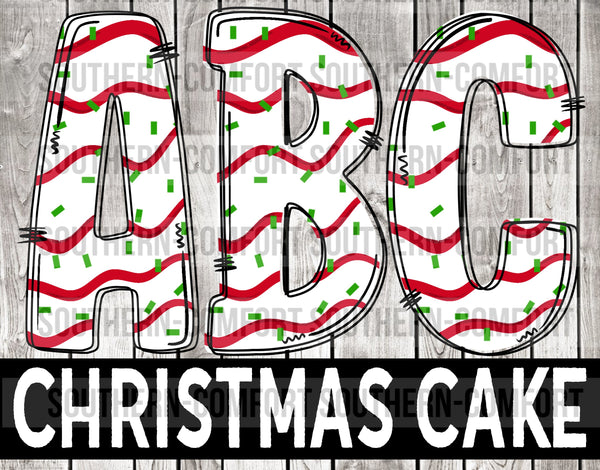 Christmas cake alphabet commercial elements