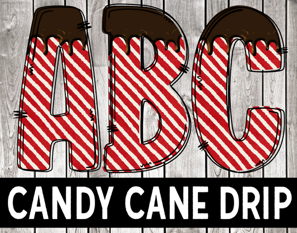 Candy cane  ALPHA SET commercial elements