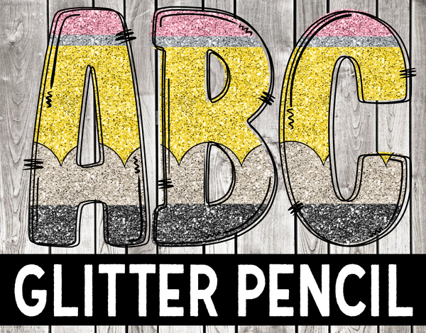 Glitter pencil  ALPHA SET commercial elements