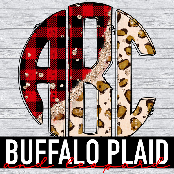 Buffalo Plaid & Leopard  Monogram