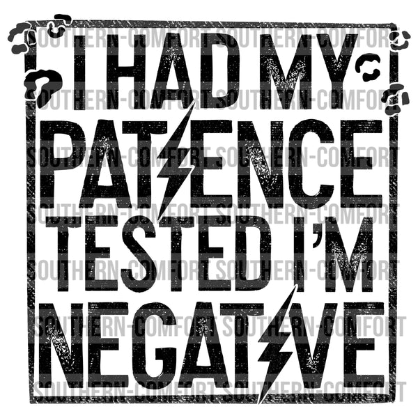 I had my patience tested i'm Negative PNG