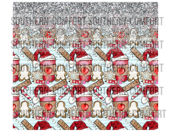 Christmas teacher 20oz tumbler PNG