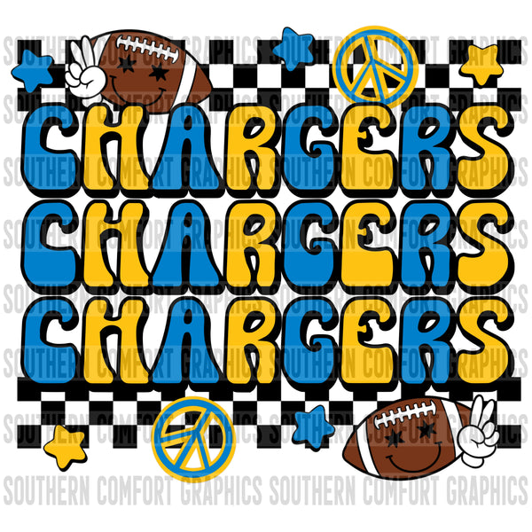 Retro Chargers football PNG