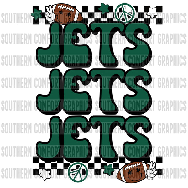 Retro jets football PNG