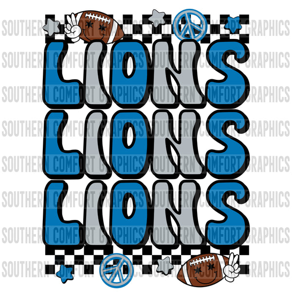 Retro lions football PNG