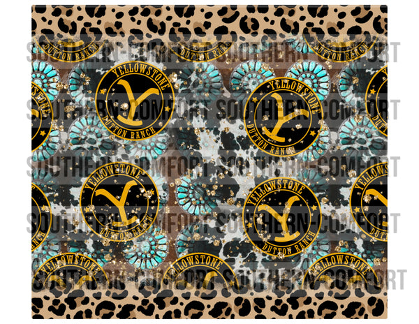 Yellowstone leopard 20oz tumbler PNG