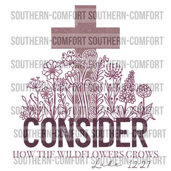 Consider how the wildflowers grow PNG