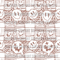 Anxious Coffee cups Digital paper * SEAMLESS*