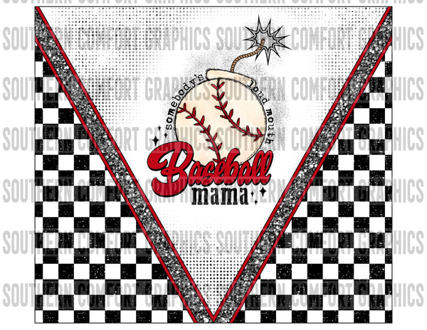 Loud mouth baseball mama 20oz tumbler PNG