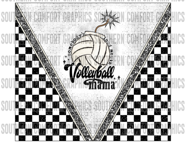 Loud mouth volleyball mama 20oz tumbler PNG