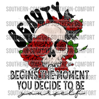 Beauty begins the moment you decide to be yourself Png file