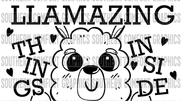 Llamazing things inside Thermal sticker