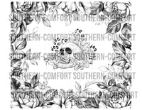 Floral skull 20oz tumbler PNG