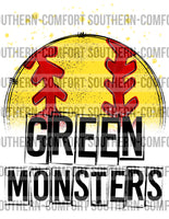 Green monsters softball PNG