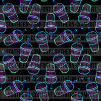 Neon Coffee cup Digital paper commercial use *SEAMLESS*