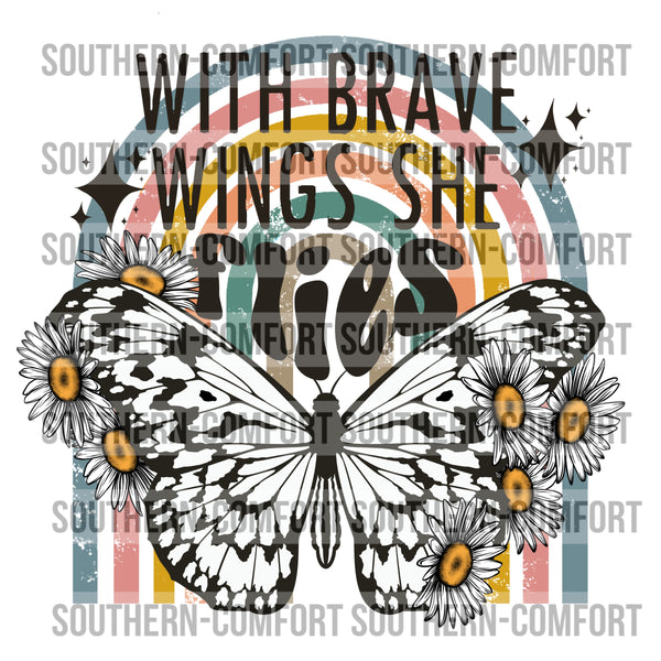 With brave wings she flies PNG