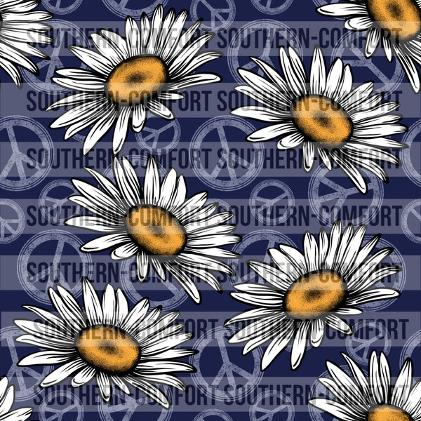 Daisies and peace signs Digital paper * SEAMLESS*