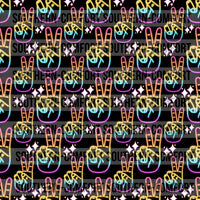 Neon peace hand Digital paper *SEAMLESS*