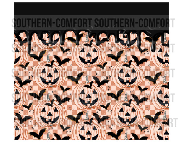 Checkered pumpkins 20oz tumbler PNG