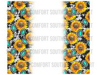 Sunflowers and Turquoise 20oz tumbler PNG