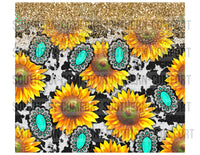 Sunflowers and Turquoise 20oz tumbler PNG