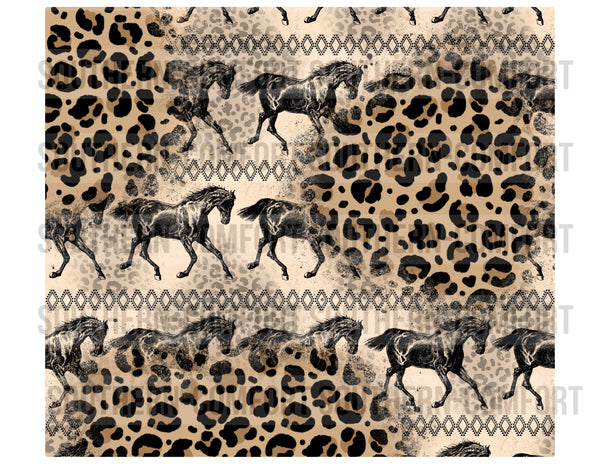 Horses with leopard 20oz tumbler PNG