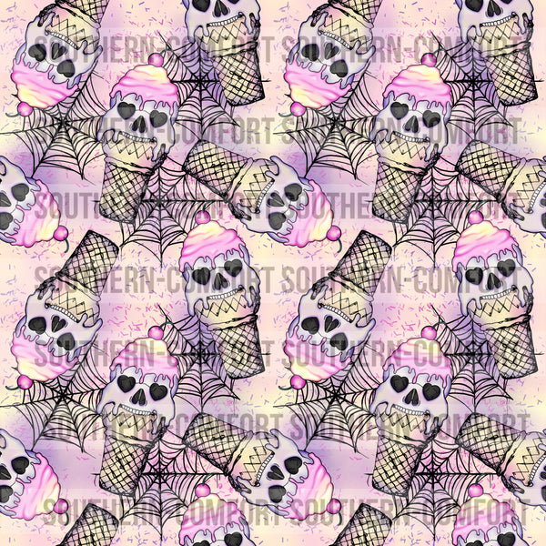 Skull ice cream Digital paper