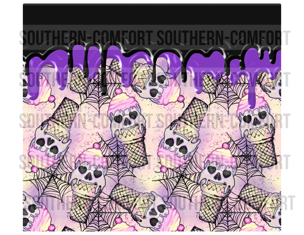 Skull ice cream 20oz tumbler PNG