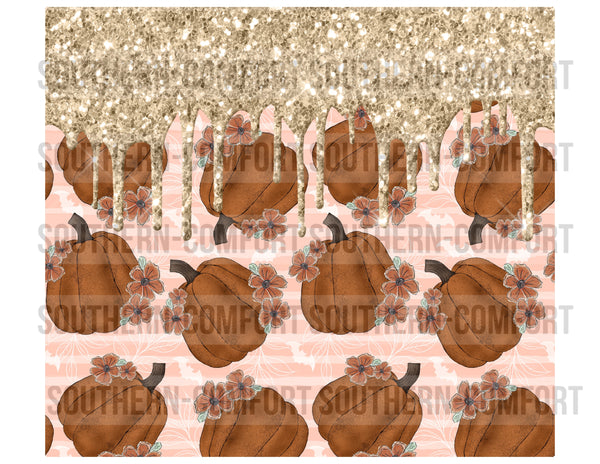 Floral pumpkins 20oz tumbler PNG