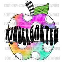 Kindergarten Tie Dye apple PNG