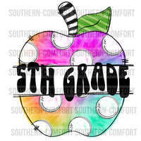 5th grade Tie Dye apple PNG