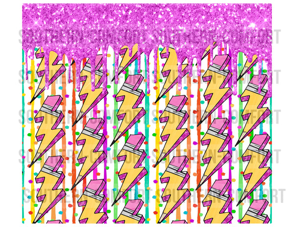 Pencil lightning bolt 20oz tumbler PNG