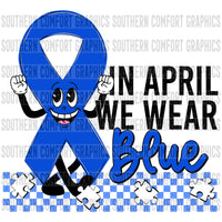 In April we wear blue PNG